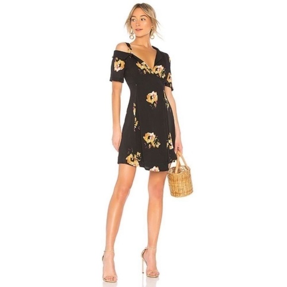 HP 🔥 A.L.C. Lucia Dress,A-line,Floral Print,Silk Cold Shoulder,NWT,Size 6 - Picture 1 of 13